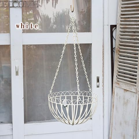 Amazon.co.jp: ガーデニング雑貨 吊りカゴ アイアンハンギング